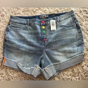 Torrid Pride rainbow jean shorts Size 18